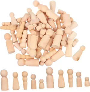 People Smooth Surface for Painting and Creative Projects Compact for Easy Storage 50Pcs Unfinished Wooden Peg Dolls devout restrict actor intervention for DIY Crafting Natural Peg 