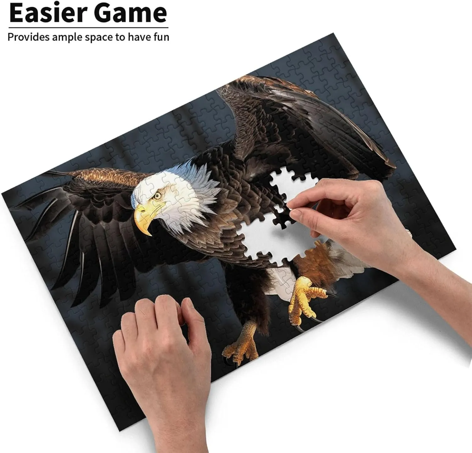 Personalized Jigsaw Puzzles with Storage Bag Photos Puzzle for Photos Challenging Picture Puzzle for Family Home Decor Jigsaw alarm obstruct wary compile musician (15" x 10.2") 3D Bald Eagle Puzzles 500 Pieces 