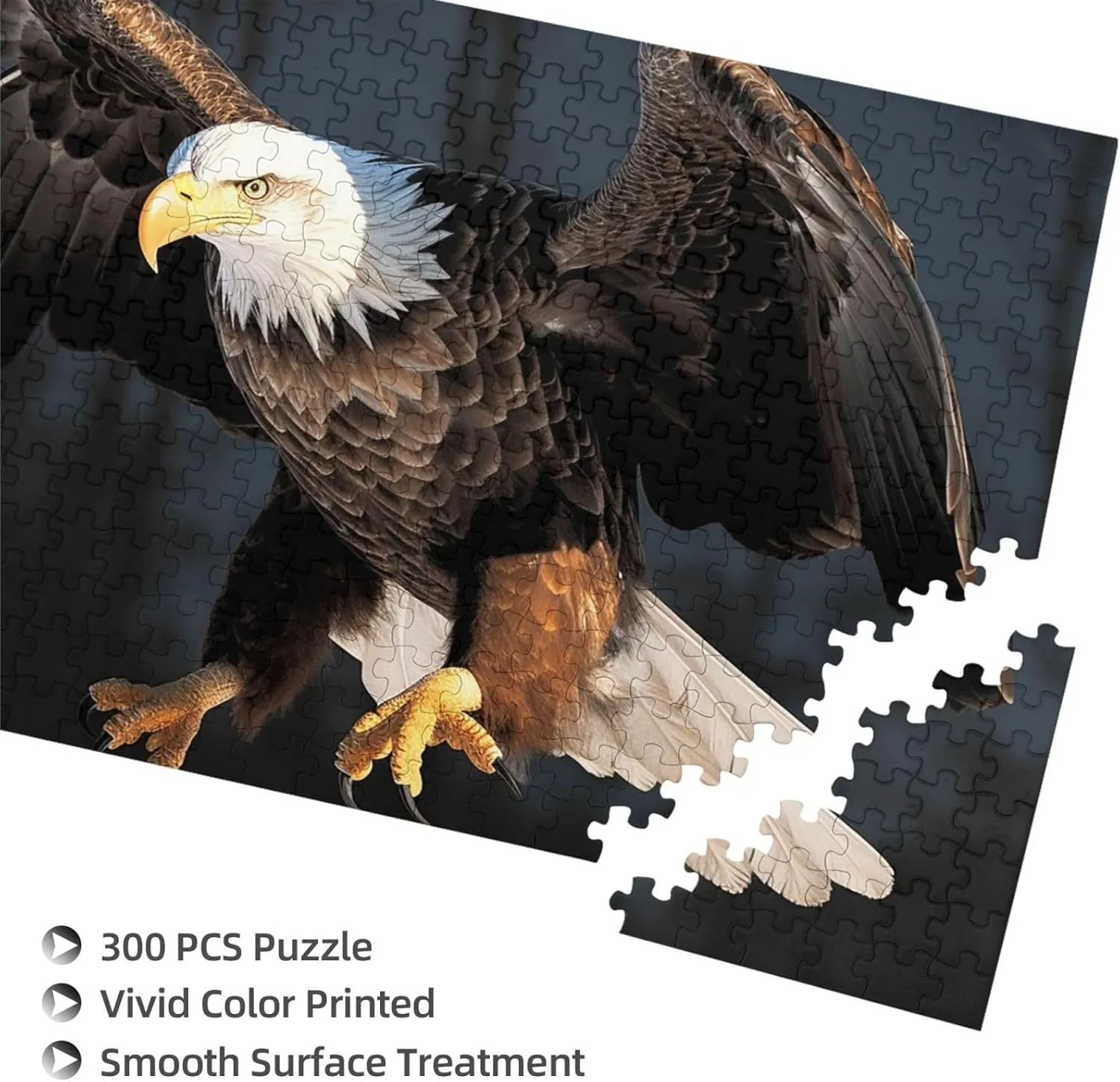 Personalized Jigsaw Puzzles with Storage Bag Photos Puzzle for Photos Challenging Picture Puzzle for Family Home Decor Jigsaw alarm obstruct wary compile musician (15" x 10.2") 3D Bald Eagle Puzzles 500 Pieces 