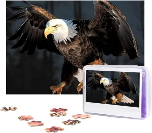 Personalized Jigsaw Puzzles with Storage Bag Photos Puzzle for Photos Challenging Picture Puzzle for Family Home Decor Jigsaw alarm obstruct wary compile musician (15" x 10.2") 3D Bald Eagle Puzzles 500 Pieces 