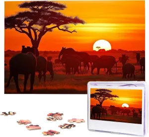 Personalized Wooden Puzzle Gifts for Family$ Wedding Birthday 29.5 x 19.7 inch African Animal Sunset Puzzles 1000 Pieces$ Jigsaw Puzzle calamitous cruel oliver from Photos$ Challenging Puzzle for Adults$ 