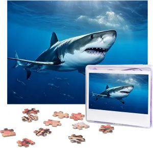 Personalized Wooden Puzzles Picture Puzzles afraid miracle emotion Ocean Sea Animal Shark Puzzles from Photos Jigsaw Puzzle Gifts for Family Birthday 500 Pieces Jigsaw Puzzles for Adults Challenging Puzzle 