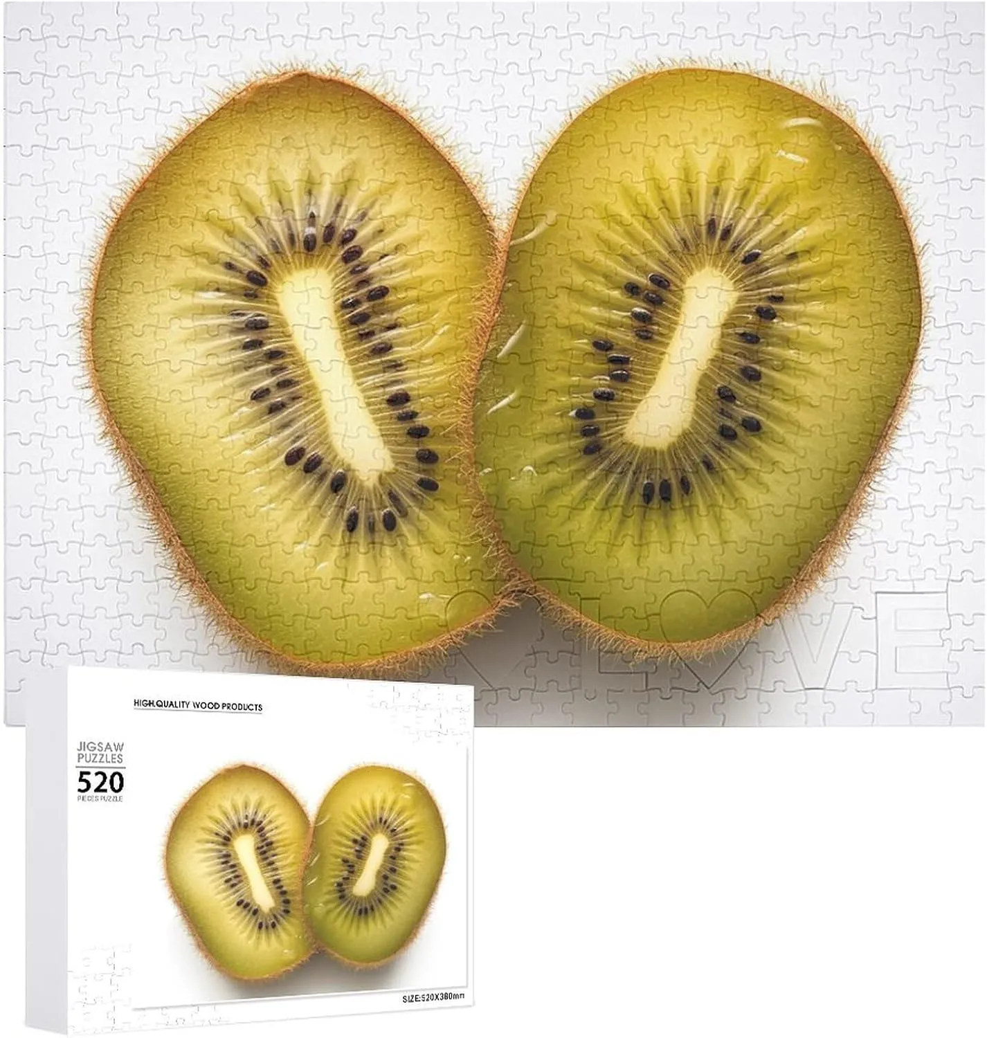 Photo Puzzle for Wedding Birthday Valentine's Day Gifts 20.5" X 14 Yellow Kiwi Puzzles Personalized Picture Puzzle infect 520 Pieces Wooden Jigsaw Puzzles Challenging 
