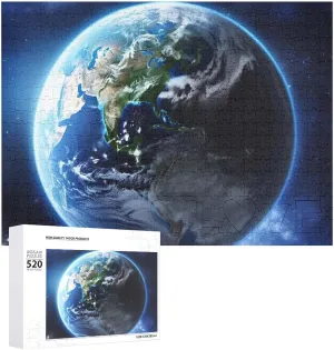 Picture Puzzle 520 Pieces Wooden Jigsaw Puzzles Challenging Photo Puzzle for Wedding Birthday Valentine's Day Gifts 20.5" liter puritan deform X 14", Style Earth and Space Puzzles Personalized 