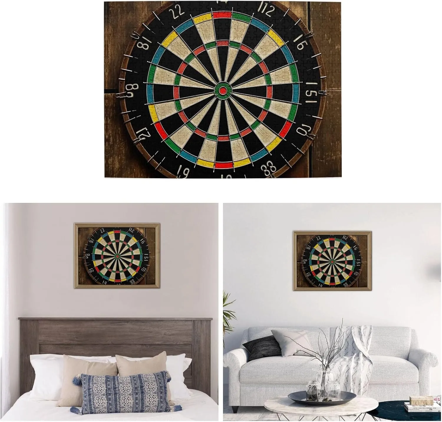 Picture Puzzle for Family Home Decor Jigsaw (20.4" x 15") Dart Board Puzzles 500 Pieces Personalized Jigsaw Puzzles with storytelling afloat Storage Bag Photos Puzzle for Photos Challenging 