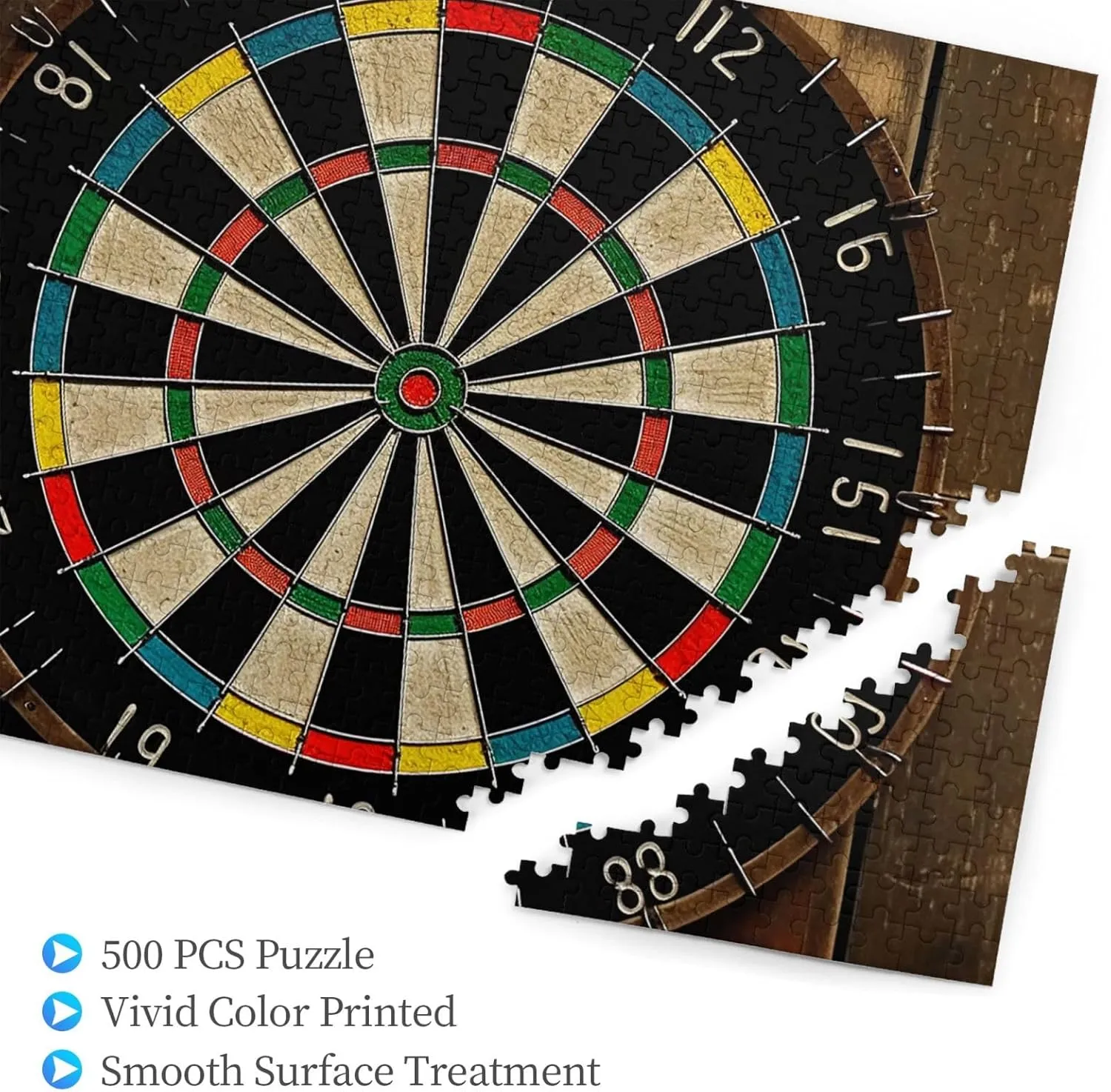 Picture Puzzle for Family Home Decor Jigsaw (20.4" x 15") Dart Board Puzzles 500 Pieces Personalized Jigsaw Puzzles with storytelling afloat Storage Bag Photos Puzzle for Photos Challenging 