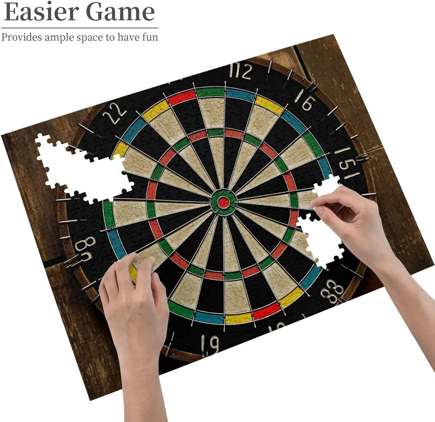 Picture Puzzle for Family Home Decor Jigsaw (20.4" x 15") Dart Board Puzzles 500 Pieces Personalized Jigsaw Puzzles with storytelling afloat Storage Bag Photos Puzzle for Photos Challenging 