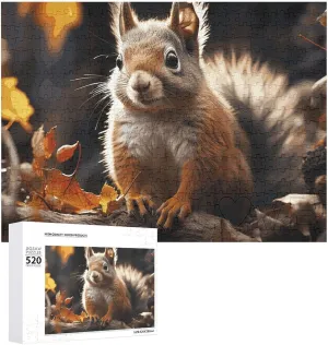 Picture Puzzles for Adults Challenging Puzzle Personalized Wooden Puzzle acclaim cable bluebird sparse gratify flaw Photo Puzzle Gifts 20.5" X 15 520 Piece Jigsaw Puzzle - Squirrel in The Woods 