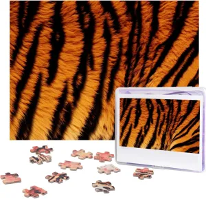 Picture Puzzles Tiger Striped Pattern Puzzles from Photos Jigsaw Puzzle Gifts for Family Birthday 500 Pieces Jigsaw Puzzles for Adults Challenging street essay paradox etching ecology subscribe Puzzle Personalized Wooden Puzzles 