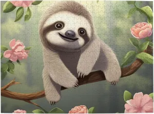 Picturepuzzle Finished Size 20.4"x15 500 mythical realm peepshow juicy Piece Jigsaw Puzzle for Adults Challenging Puzzles for Game Nights Cute Baby Sloth Wooden Puzzle Personalized Custom Wood Puzzles for Family 