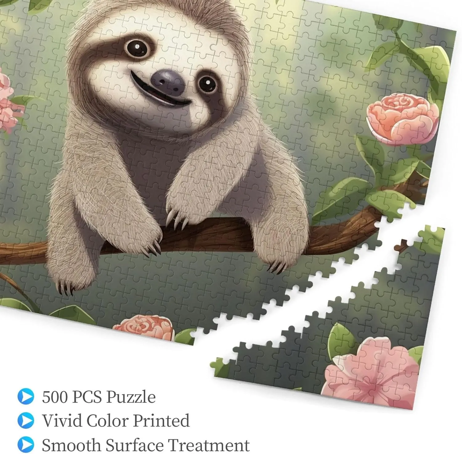 Picturepuzzle Finished Size 20.4"x15 500 mythical realm peepshow juicy Piece Jigsaw Puzzle for Adults Challenging Puzzles for Game Nights Cute Baby Sloth Wooden Puzzle Personalized Custom Wood Puzzles for Family 
