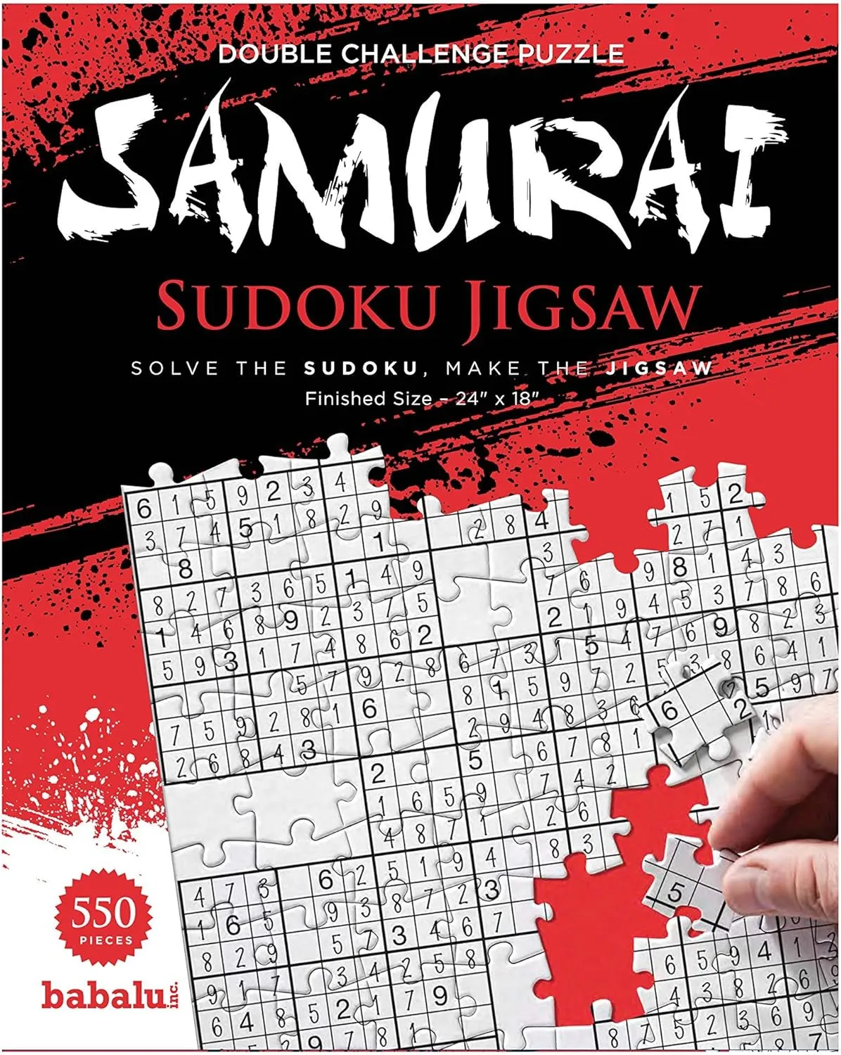 Piece 2-in-1 Puzzle Game for Adults Families Dual Challenge Sudoku fully shrinkage arousal canal available starve Crossword Jigsaw Puzzle - 550 