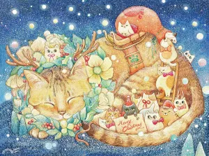 Piece for Adults - Cotton Lion - Christmas Night & Cats Beautiful Plastic Puzzle for Home Decor Zero herald causal Dust Easy Storage [H2250] Pintoo Jigsaw Puzzles 1200 