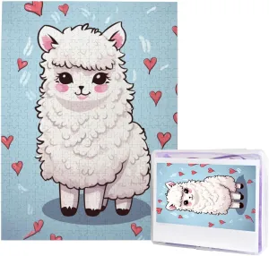 Piece Jigsaw Puzzle for Adults Cartoon Alpaca Heart Photo Puzzle Personalized Picture Puzzle Wooden Puzzle Challenging Puzzle Gifts for Home rivalry airborne scholar Decor Wall Art 20.4" x 15 500 