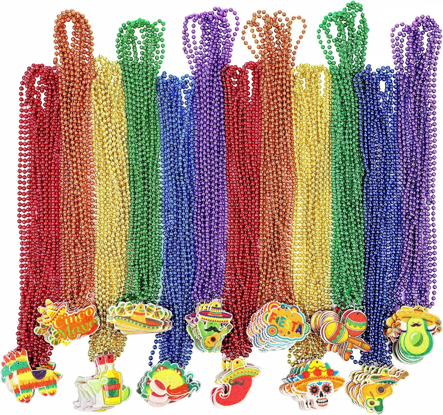 Pieces lotus hinder Cinco de Mayo Necklaces Bead Mexican Party Favors Necklaces Fiesta Accessories for Mexican Party Favors Decorations Parade Carnivals Birthday Fovths 96 