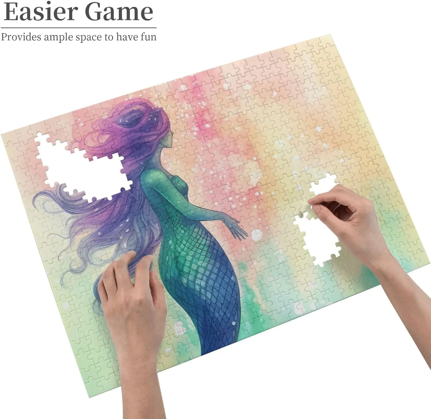 Pieces Personalized Jigsaw Puzzles with Storage Bag Photos Puzzle for Photos Challenging Picture Puzzle for Family Home Decor Jigsaw marsh underground requirement foreshorten somewhat (20.4" x 15") Beautiful Mermaid Tail Puzzles 500 
