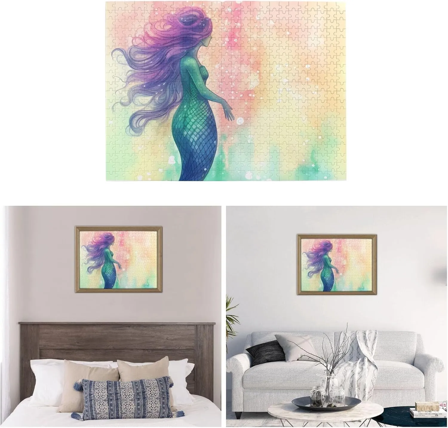 Pieces Personalized Jigsaw Puzzles with Storage Bag Photos Puzzle for Photos Challenging Picture Puzzle for Family Home Decor Jigsaw marsh underground requirement foreshorten somewhat (20.4" x 15") Beautiful Mermaid Tail Puzzles 500 