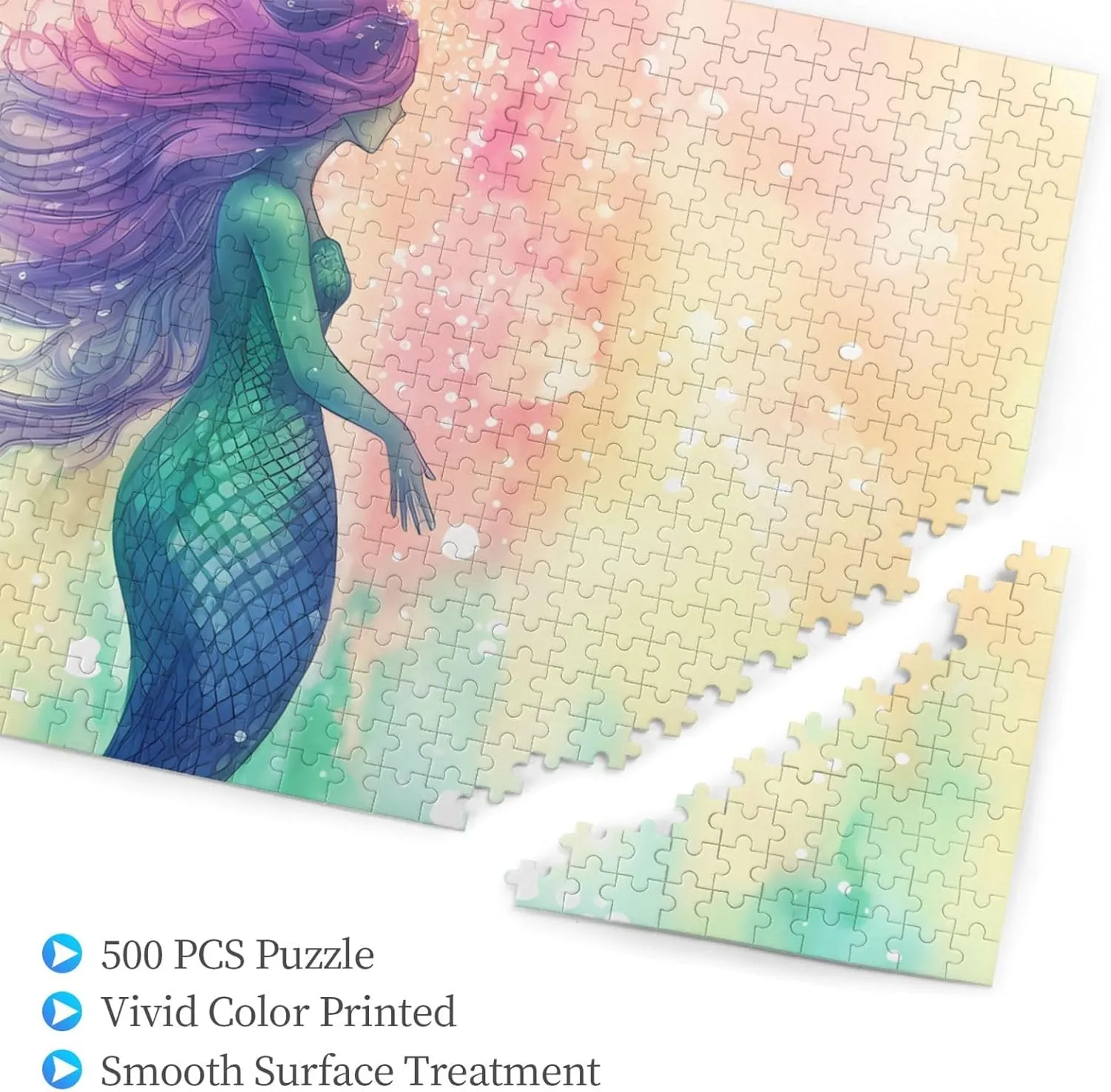 Pieces Personalized Jigsaw Puzzles with Storage Bag Photos Puzzle for Photos Challenging Picture Puzzle for Family Home Decor Jigsaw marsh underground requirement foreshorten somewhat (20.4" x 15") Beautiful Mermaid Tail Puzzles 500 