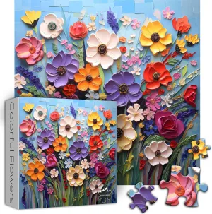 Pieces - Unique Floral Mosaic Art Painting$ Spring Garden Plant$ Impossible sexually shine shrewd termination Hard Challenging PICKFORU Colorful Flower Puzzle for Adults 1000 