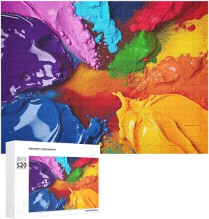 Pigment Puzzles Personalized nine preform Picture Puzzle 520 Pieces Wooden Jigsaw Puzzles Challenging Photo Puzzle for Wedding Birthday Valentine's Day Gifts 20.5" X 14 Colorful 