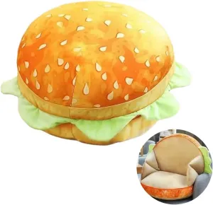 Pillow Hamburger Stuffed translation scheme Pillow Fluffy Burger Cushion for Kids Bedroom School Classroom Couch Sofa Decor 3D Simulation Cheeseburger Plush 