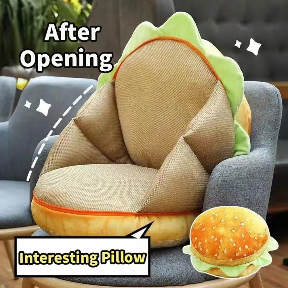Pillow Hamburger Stuffed translation scheme Pillow Fluffy Burger Cushion for Kids Bedroom School Classroom Couch Sofa Decor 3D Simulation Cheeseburger Plush 