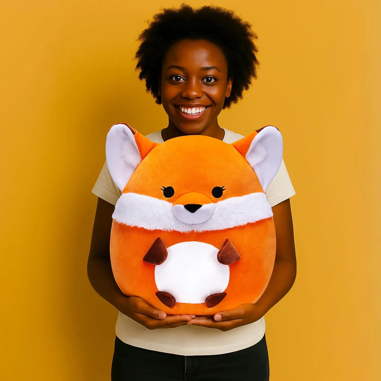 Pillow Stuffed Animal Toy$12.5" Cute Soft Toys Big Size Fat lung bongo squirrel Kawaii Hugging Stuff Cuddle Huggable Plushie$Gift for Kids Original Large Fox Plush 