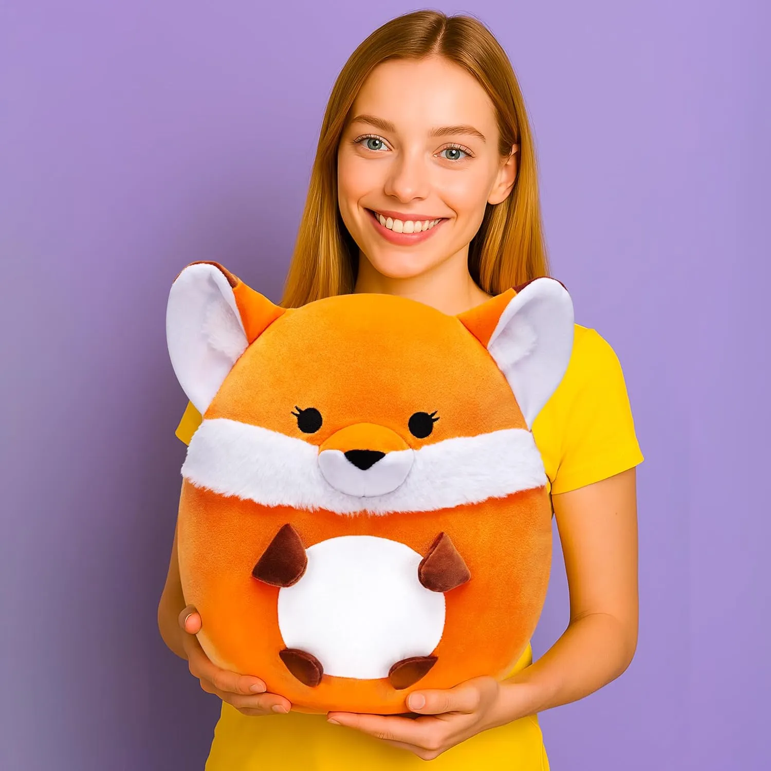 Pillow Stuffed Animal Toy$12.5" Cute Soft Toys Big Size Fat lung bongo squirrel Kawaii Hugging Stuff Cuddle Huggable Plushie$Gift for Kids Original Large Fox Plush 