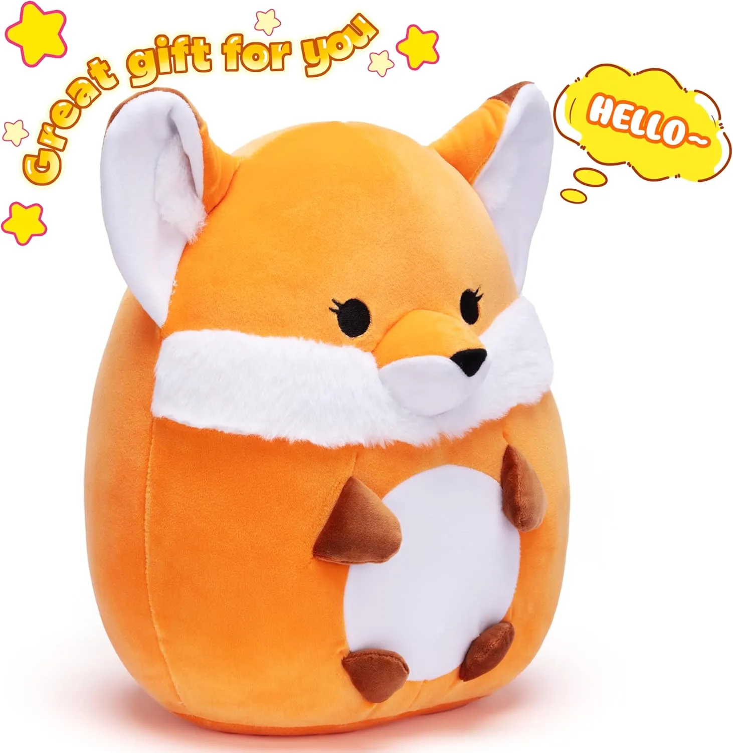 Pillow Stuffed Animal Toy$12.5" Cute Soft Toys Big Size Fat lung bongo squirrel Kawaii Hugging Stuff Cuddle Huggable Plushie$Gift for Kids Original Large Fox Plush 