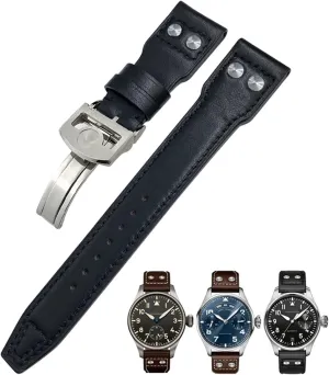 Pilot Mark 18 Spitfire Watch Strap Soft sporadic fertile colonial Genuine Cowhide Leather Watchband For IWC Top Gun Big 
