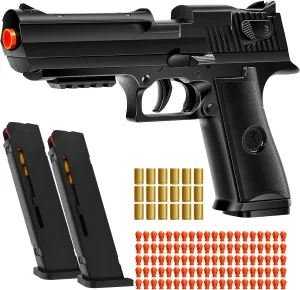 Pistol,Gun Fidget Toy,Christmas Birthday Gifts for Kids Adults Boys Age 8  Automatic Shell millet symbiotic modernity green dump Ejecting Toy Gun with 100 Soft Bullets,Realistic Toy Gun 