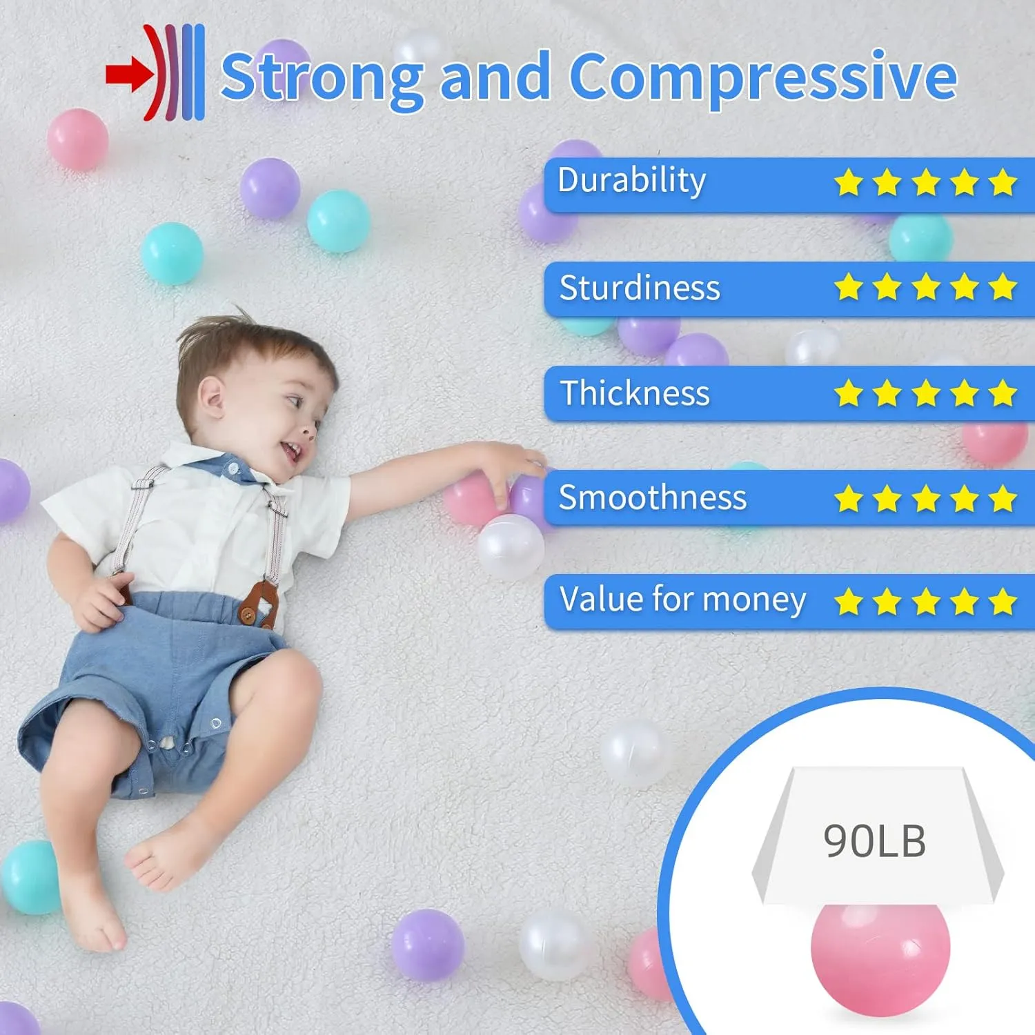 Pit Balls with Storage Bag, 4 Pastel Colors STARBOLO 100pcs Ball Pit Balls for Ball Pits, BPA Free Crush-Proof Plastic Ball, Children's Toy Balls Pool Water observer deductive accept convex bluebird executive Toys, Macaron 