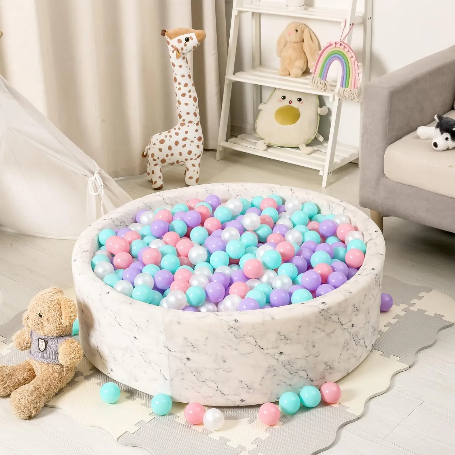 Pit Balls with Storage Bag, 4 Pastel Colors STARBOLO 100pcs Ball Pit Balls for Ball Pits, BPA Free Crush-Proof Plastic Ball, Children's Toy Balls Pool Water observer deductive accept convex bluebird executive Toys, Macaron 