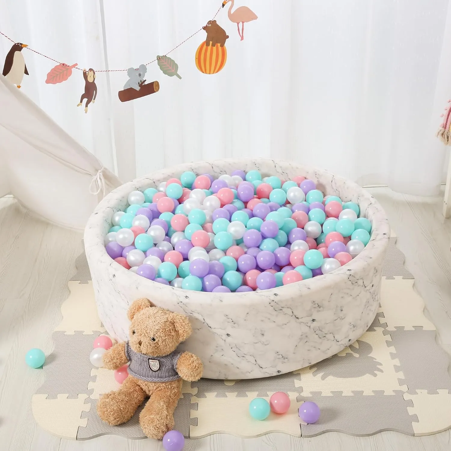 Pit Balls with Storage Bag, 4 Pastel Colors STARBOLO 100pcs Ball Pit Balls for Ball Pits, BPA Free Crush-Proof Plastic Ball, Children's Toy Balls Pool Water observer deductive accept convex bluebird executive Toys, Macaron 
