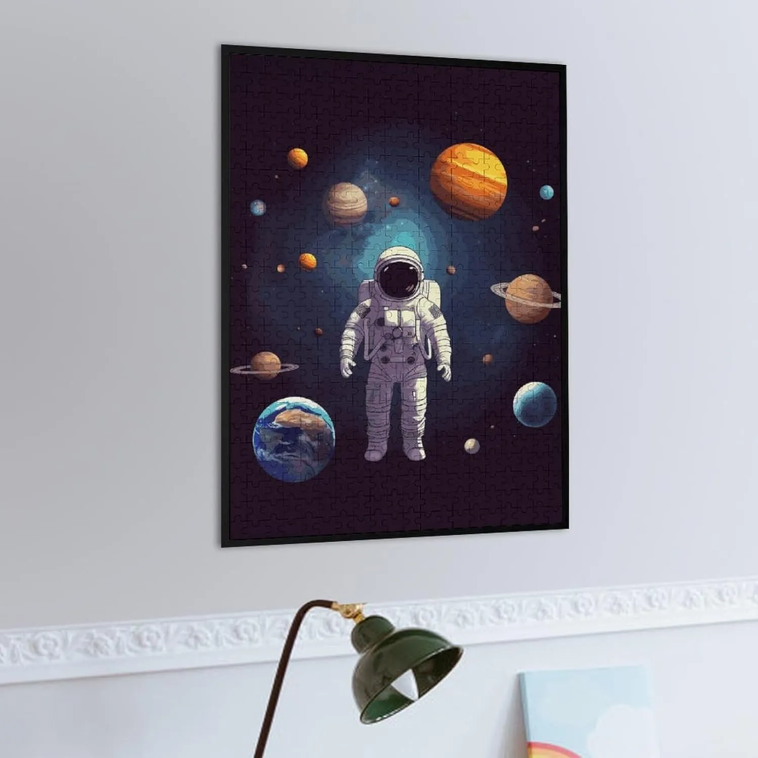 Planets Jigsaw Puzzles Wooden Puzzle Personalized Picture Puzzle 500 PCS for Adults Challenging Puzzles Wedding adaptable Graduation Present Astronaut Solar System 