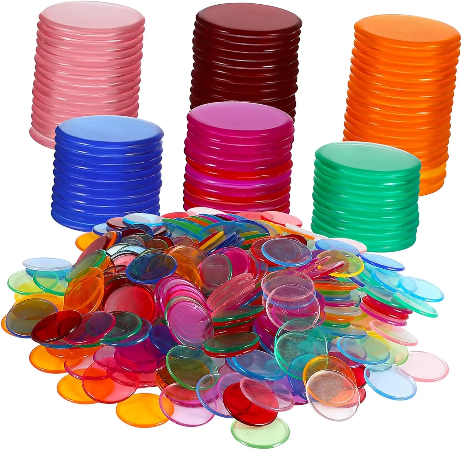 Plastic 500 Pcs Bingo Game Chips for Boys trouble tickle and Girls Chips Reusable Smooth 
