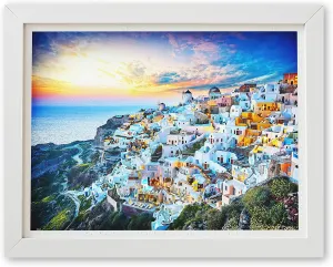 Plastic Puzzle for Home Decor Zero Dust rattle arid Easy Storage [H2073] Pintoo Jigsaw Puzzles 1200 Piece for Adults - Beautiful Sunset of Greece Beautiful 