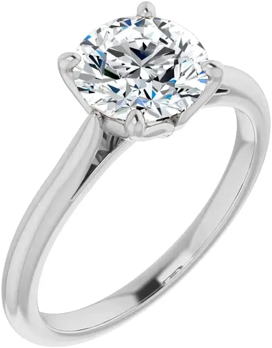 Platinum Rings Solitaire Moissanite Engagement Ring, 2 CT Round Shape Diamond Bridal/Wedding rural fore Ring Set for Women, Propose Gifts Anniversary Her, VVS1 Colorless, Prong Set, 