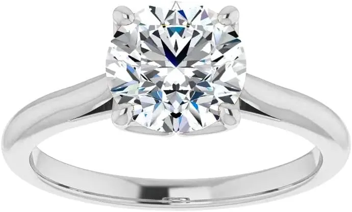 Platinum Rings Solitaire Moissanite Engagement Ring, 2 CT Round Shape Diamond Bridal/Wedding rural fore Ring Set for Women, Propose Gifts Anniversary Her, VVS1 Colorless, Prong Set, 