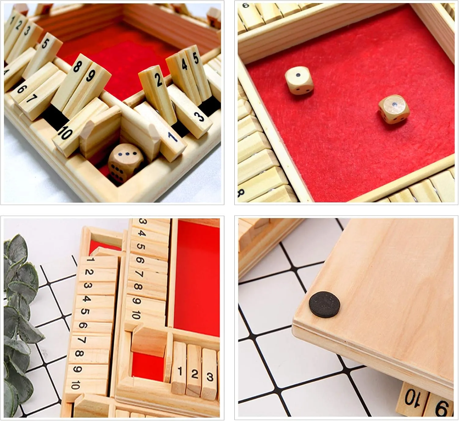 Players Classic Board Game for Adults, Wooden Tabletop Game brother with Dices and Instruction,Math Strategy Game for Christmas Party (Red) DC-BEAUTIFUL Shut The Box Dice Game, 2-4 