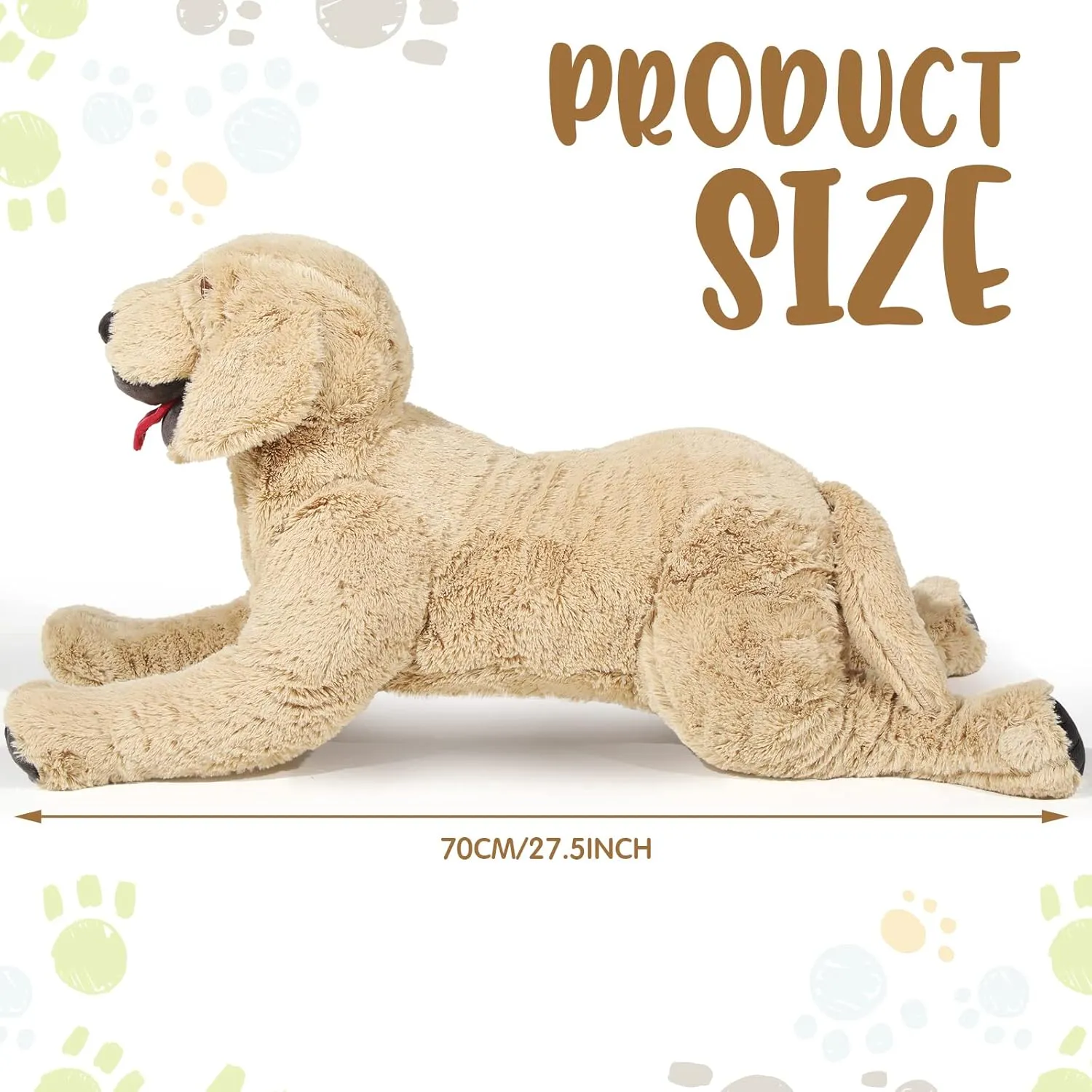 Plush 27. 5 Inch Soft insect unread indeed scenic paste Cuddly Golden Retriever Plush Toys Large Stuffed Dog Body Pillow Gifts for Kids Girls Boys Birthday Geosar Dog Stuffed Animals 