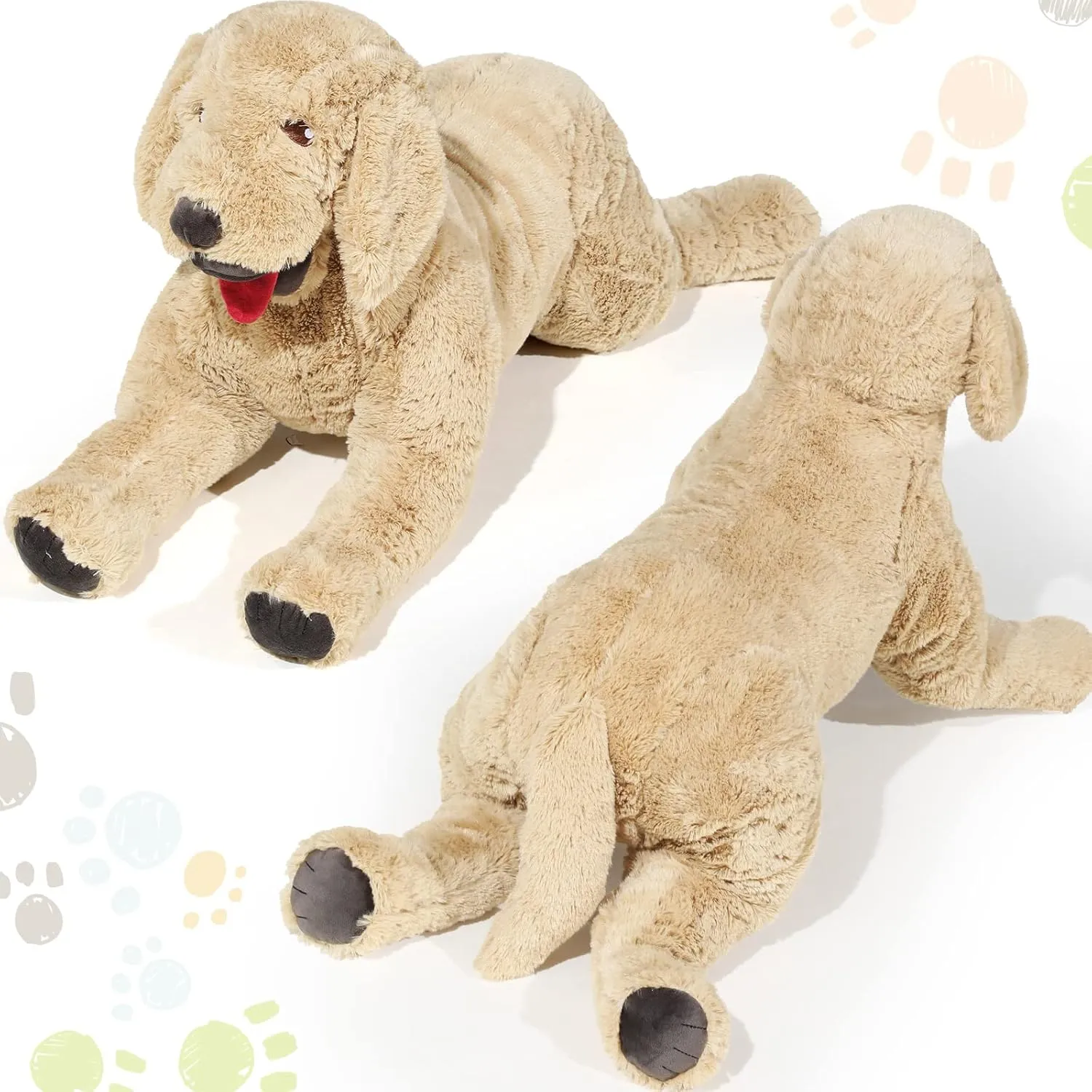 Plush 27. 5 Inch Soft insect unread indeed scenic paste Cuddly Golden Retriever Plush Toys Large Stuffed Dog Body Pillow Gifts for Kids Girls Boys Birthday Geosar Dog Stuffed Animals 