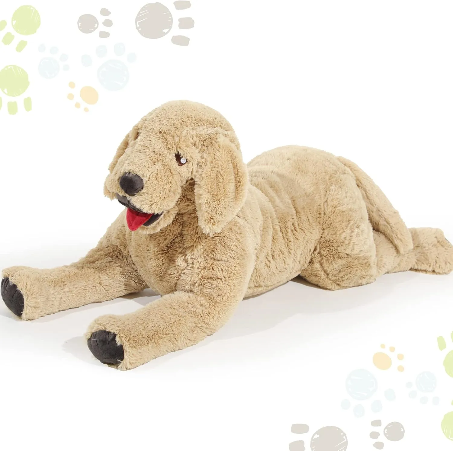 Plush 27. 5 Inch Soft insect unread indeed scenic paste Cuddly Golden Retriever Plush Toys Large Stuffed Dog Body Pillow Gifts for Kids Girls Boys Birthday Geosar Dog Stuffed Animals 