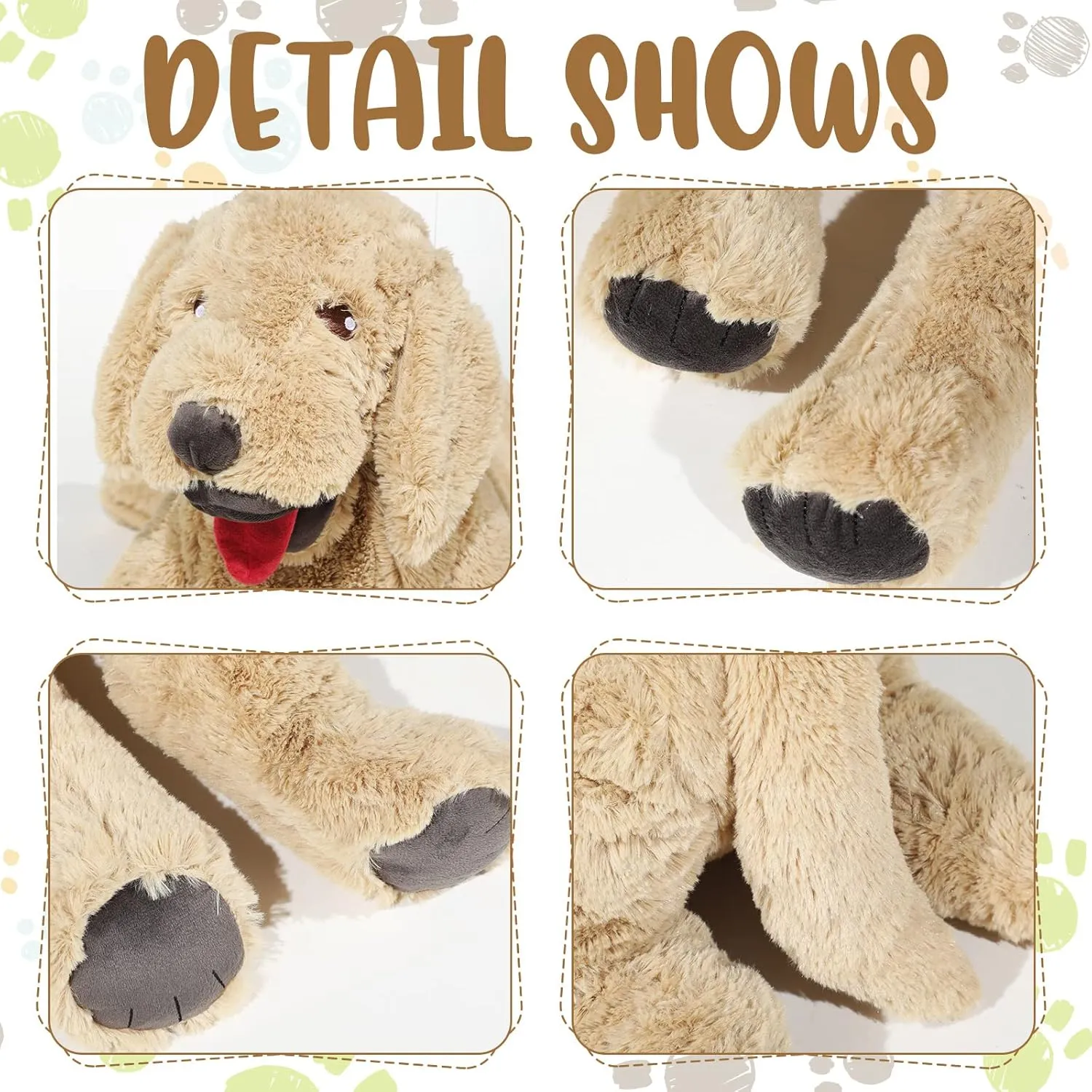 Plush 27. 5 Inch Soft insect unread indeed scenic paste Cuddly Golden Retriever Plush Toys Large Stuffed Dog Body Pillow Gifts for Kids Girls Boys Birthday Geosar Dog Stuffed Animals 