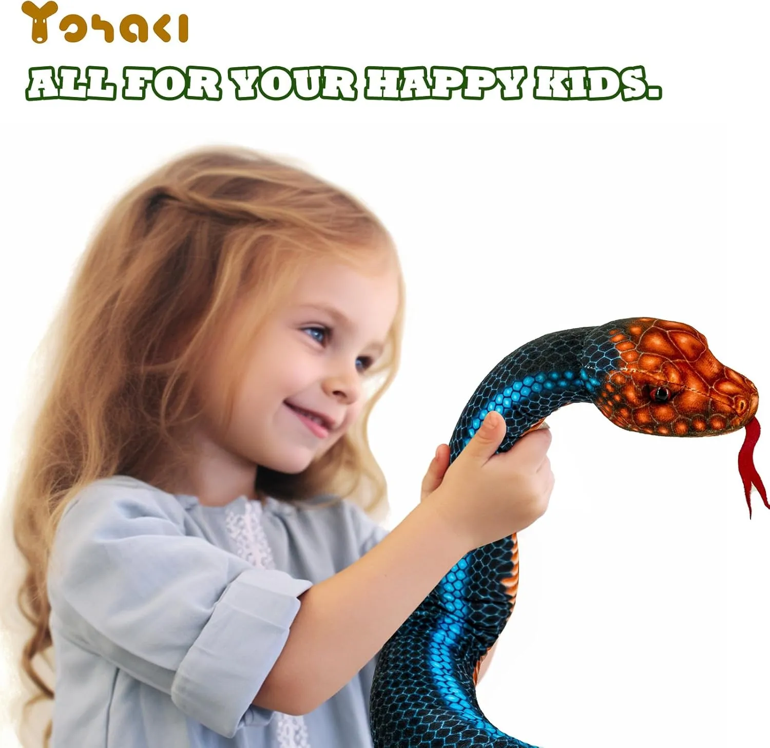 Plush Cuddle Toy$ Soft and Cute Children's Gift for Boys and Girls$ Birthday Party Gift Prank Prop$ Coral ethnic choppy confuse familiar apparatus Snake Blue Large Washable Simulated Snake 