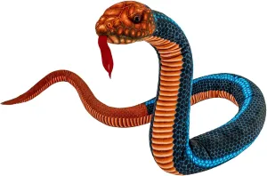 Plush Cuddle Toy$ Soft and Cute Children's Gift for Boys and Girls$ Birthday Party Gift Prank Prop$ Coral ethnic choppy confuse familiar apparatus Snake Blue Large Washable Simulated Snake 