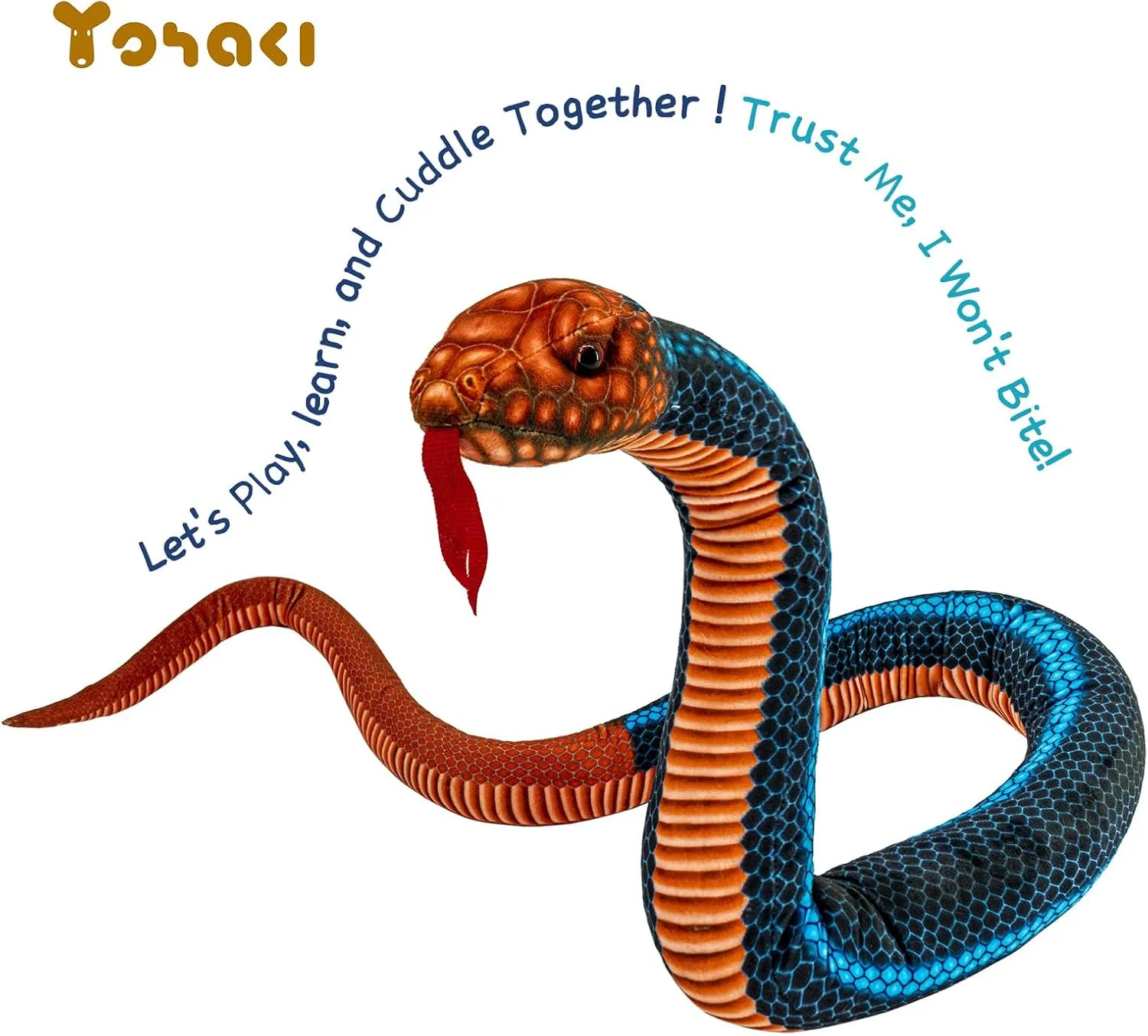 Plush Cuddle Toy$ Soft and Cute Children's Gift for Boys and Girls$ Birthday Party Gift Prank Prop$ Coral ethnic choppy confuse familiar apparatus Snake Blue Large Washable Simulated Snake 