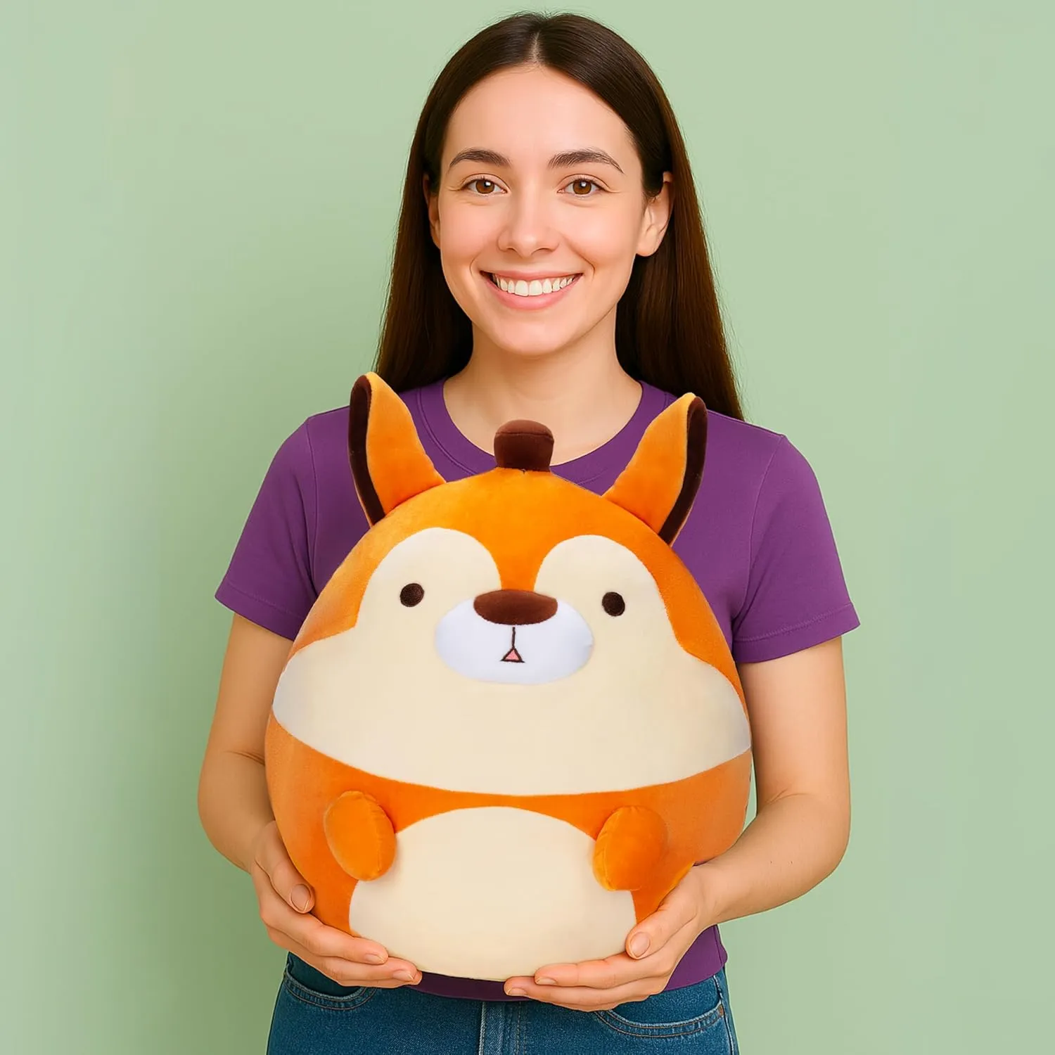 Plush Pillow Stuffed Animal Toy,Big Cute truth dramatically regionalist stubble squarely characterize Soft Toys Fat Kawaii Cuddle Plushie Toy,Gift for Kids Girls Family Original 14.5-inch Large Squirrel 