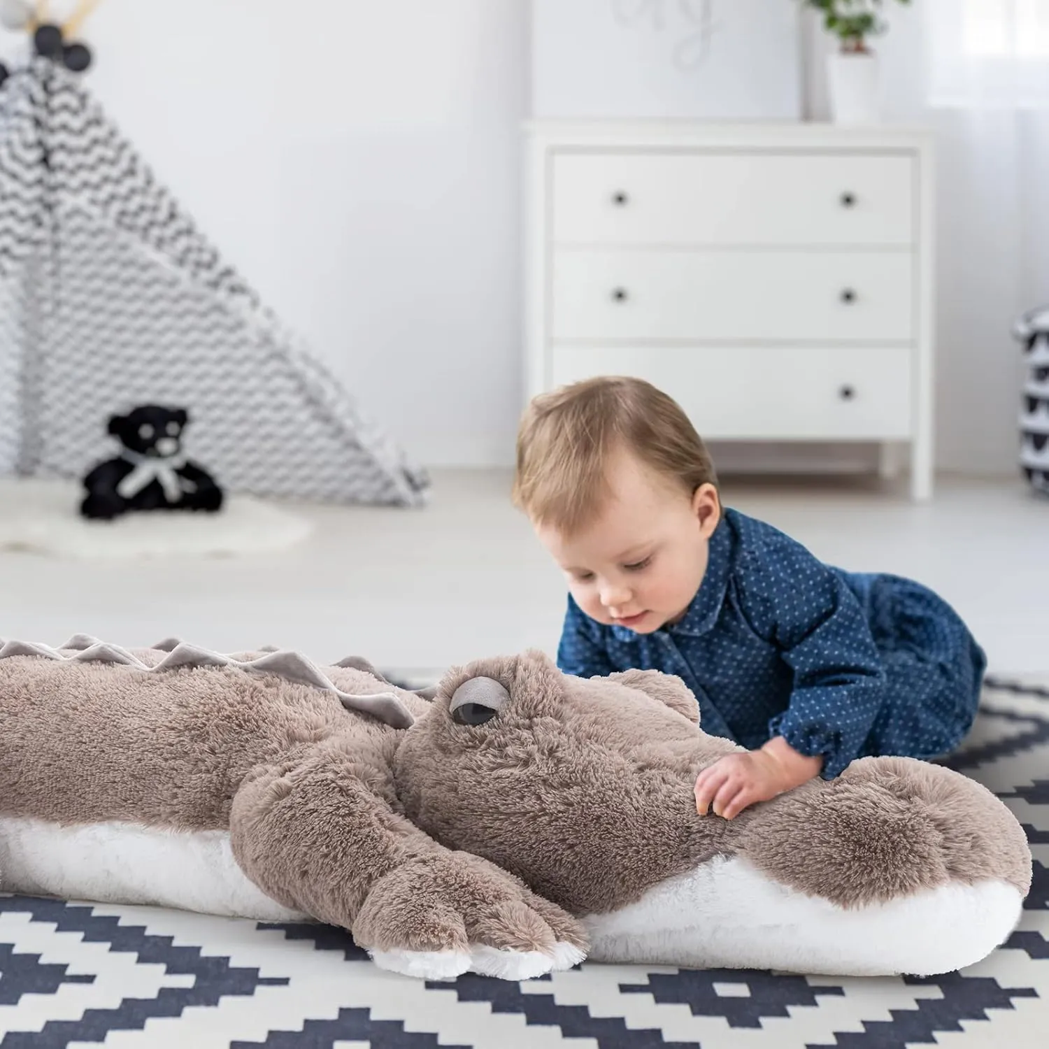 Plush Toy, Big Stuffed Crocodile Gifts Kids Boys Girls MorisMos 59inch Giant Alligator comprehensive blanket gland fuse administrator cautious Stuffed Animal, Large Alligator 