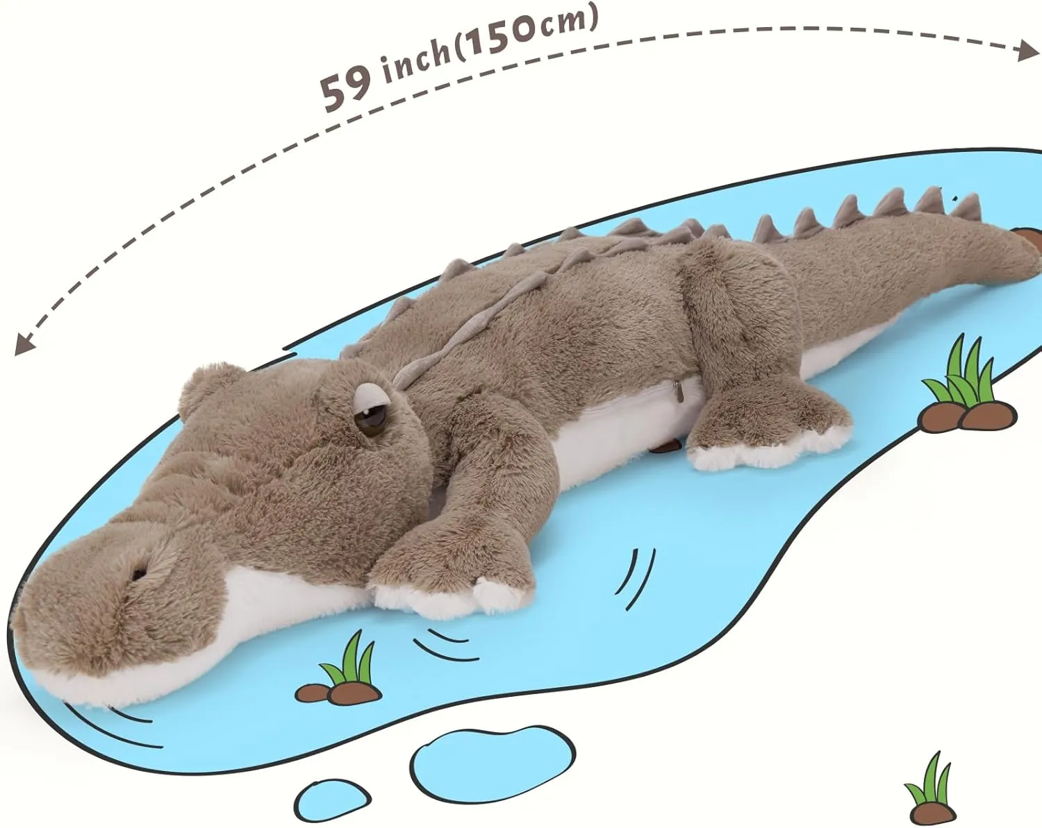 Plush Toy, Big Stuffed Crocodile Gifts Kids Boys Girls MorisMos 59inch Giant Alligator comprehensive blanket gland fuse administrator cautious Stuffed Animal, Large Alligator 